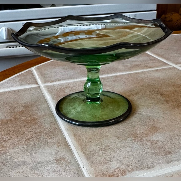 Vintage Green Depression Glass Compote Dish✨ - Picture 6 of 13
